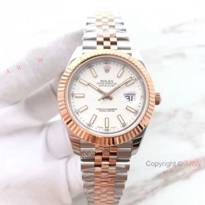 (EW) Replica Rolex Datejust 2 41mm White Dial Fluted Bezel Watch ETA3255